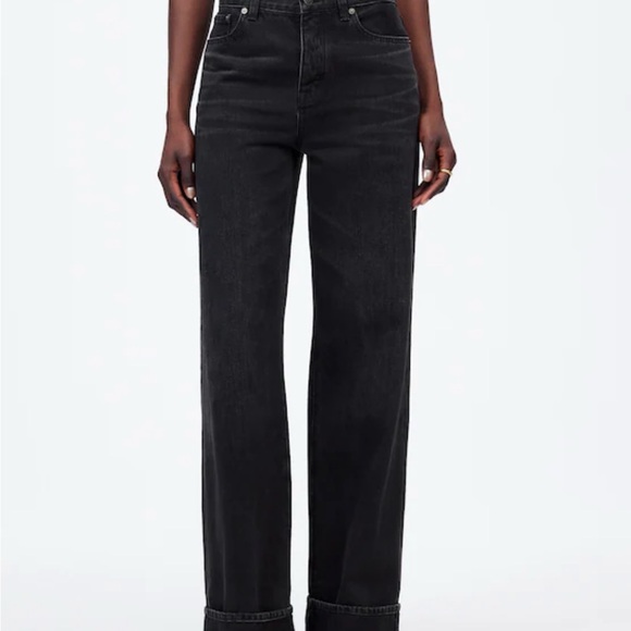 Madewell Low Slung Baggy Black Jeans, NWT, size 26 (runs large) - Picture 1 of 5